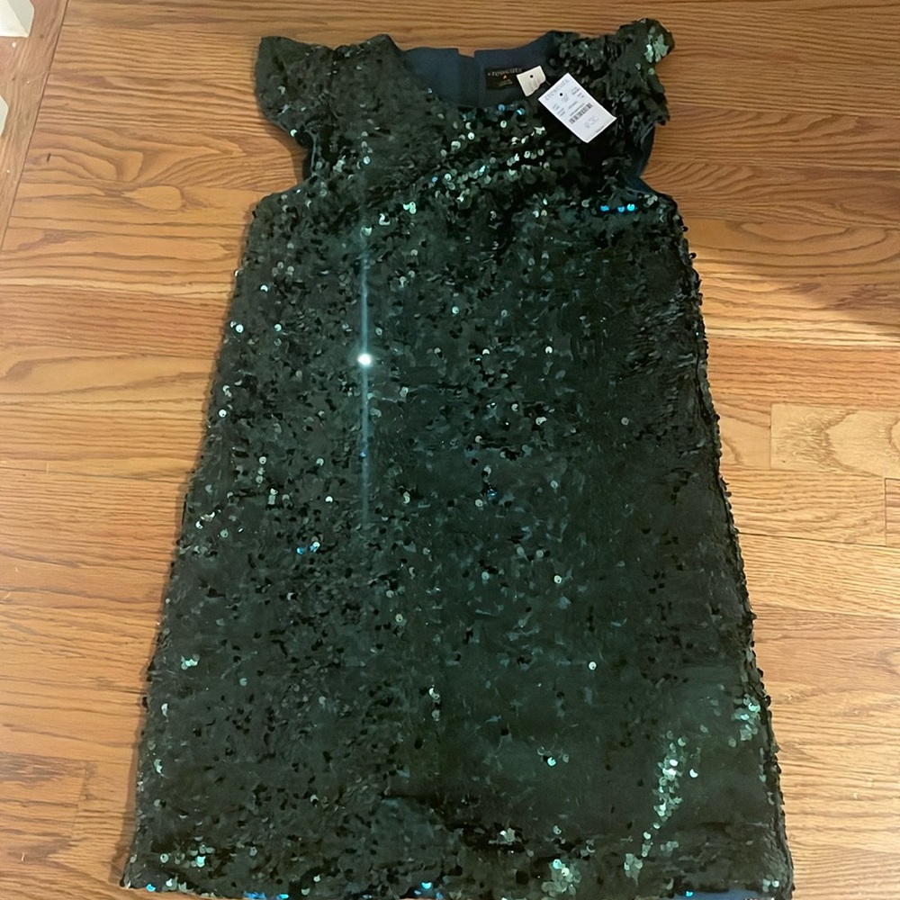 crew cuts sparkling sequin green mini dress